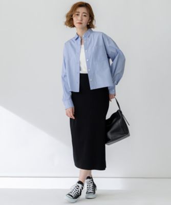 洗える】CANCLINI クロップド テントライン シャツ