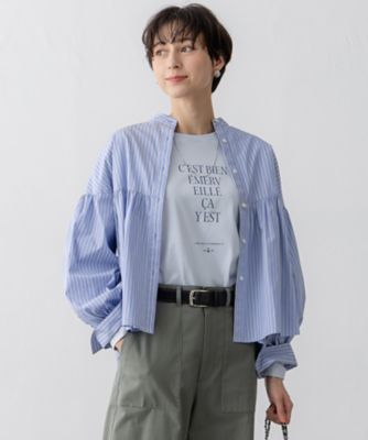 ビアズリー コットンシルク フレアブラウス F オーバーサイズ ギャザー 洗える】CANCLINI ギャザー フレア ブラウス