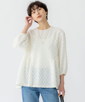 ＜23区 S (Women/小さいサイズ)＞【洗える】シアーカットジャカード　ブラウス（ＢＬＷＳＧＭ０３１４）