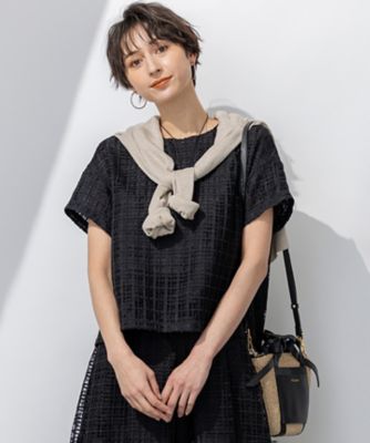 23区 S (Women/小さいサイズ)/ニジュウサンク エス 【洗える】Broche チェック レース ブラウス(BLWSGM0513)