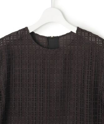 【洗える】Ｂｒｏｃｈｅ　チェック　レース　ブラウス（ＢＬＷＳＧＭ０５１３）