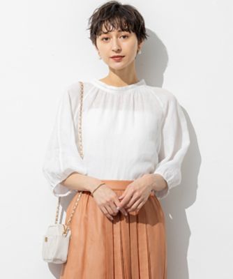 ＜23区 S (Women/小さいサイズ)＞【洗える】ＬＩＢＥＣＯリネン　ボリュームスリーブ　ブラウス（ＢＬＷＳＧＭ０６１０）