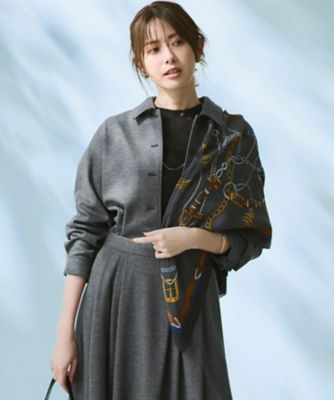 ＜23区 S (Women/小さいサイズ)＞【滝沢眞規子さん着用／ＶＥＲＹ掲載／洗える】ウールミルドジャージー　シャツ（ＢＬＷＳＧＷ０４３０）