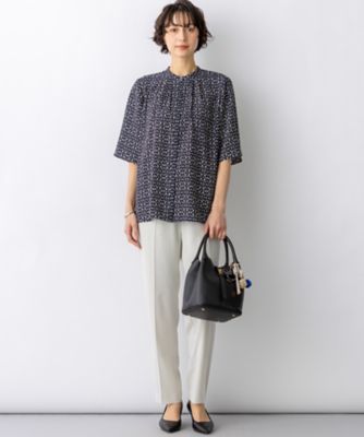 美品✨ファビアナフィリッピ スパンコール襟 シルクブラウス 微光沢 40
