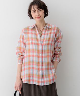 見上愛さん着用】LIBECOリネン チェック シャツ