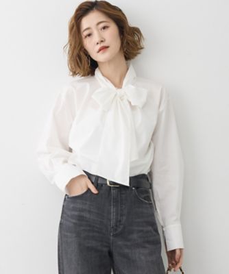 ＜23区 S (Women/小さいサイズ)＞【滝沢眞規子さん着用／Ｏｇｇｉ掲載】ストレッチライトタイプライター　２ＷＡＹ　ボウタイブラウス（ＢＬＷＳＬＳ００１６）