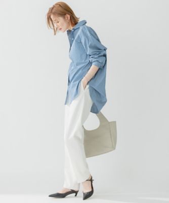 23区 【洗える】CANCLINI ポケット付き パールボタン シャツブラウス 洗える】CANCLINI ポケット付き パールボタン シャツブラウス