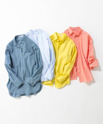 洗える】CANCLINI ポケット付き パールボタン シャツブラウス