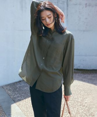 WEB限定/別注】バンドカラー シアーシャツ（シャツ/ブラウス