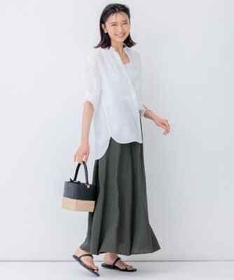 洗える】LIBECO スキッパーブラウス