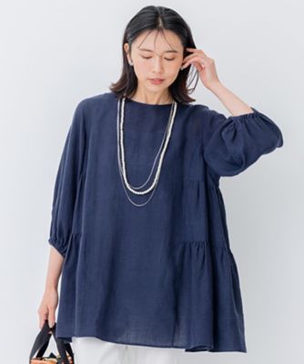 STORY7月号掲載】LIBECO ティアード チュニック ブラウス