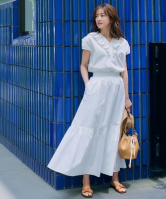一部店舗限定／洗える】ハイカウントウェザーストレッチ フリル 