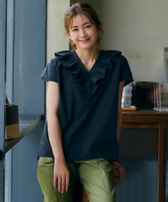 一部店舗限定／洗える】ハイカウントウェザーストレッチ フリル