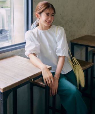 ＜23区 S (Women/小さいサイズ)＞【一部店舗限定／洗える】ハイカウントウェザーストレッチ　パフスリーブ　ブラウス（ＢＬＷＳＳＭ０８６７）