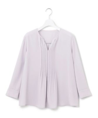 【洗える】　バックサテンアムンゼン　キーネック　ブラウス（ＢＬＷＳＳＳ０２０５）
