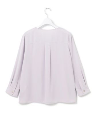 【洗える】　バックサテンアムンゼン　キーネック　ブラウス（ＢＬＷＳＳＳ０２０５）