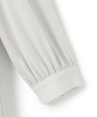 洗える】ライトバックサテンアムンゼン プリーツ ブラウス