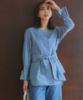 【Ｏｇｇｉ４月号掲載／杏さん着用】ＣＡＮＣＬＩＮＩ　スキッパーベルト付き　ブラウス（ＢＬＷＷＣＭ０３１３）