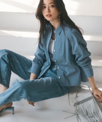 【Ｏｇｇｉ４月号掲載／洗える】ＣＡＮＣＬＩＮＩ　クロップド　シャツ（ＢＬＷＷＣＭ０３１４）