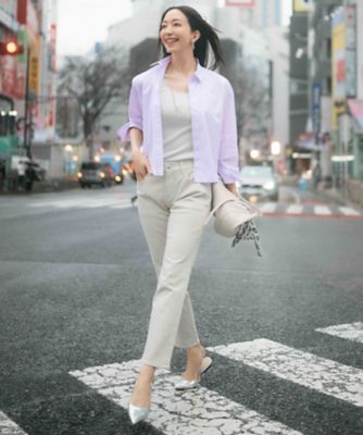 【Ｏｇｇｉ４月号掲載／洗える】ＣＡＮＣＬＩＮＩ　クロップド　シャツ（ＢＬＷＷＣＭ０３１４）