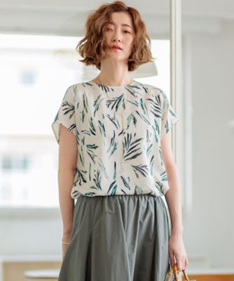 ＜23区 L (Women/大きいサイズ)＞【洗える】スリークボタニカルプリント　ブラウス（ＢＬＷＷＣＭ０４０８）