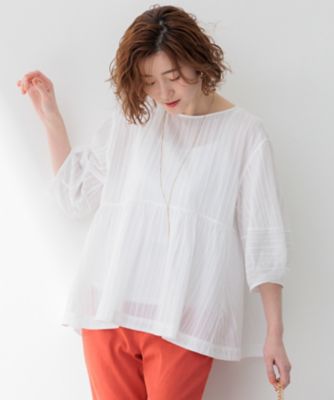 ＜23区 L (Women/大きいサイズ)＞【洗える】カラミ　ブラウス（ＢＬＷＷＣＭ０４１４）