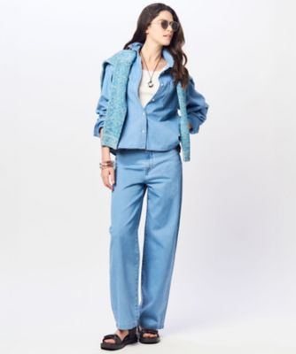 【Ｏｇｇｉ４月号掲載／洗える】２３区ＤＥＮＩＭ　ライトダンガリー　クロップドシャツ（ＢＬＷＷＣＳ０２１６）