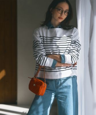【Ｏｇｇｉ４月号掲載／洗える】２３区ＤＥＮＩＭ　ライトダンガリー　クロップドシャツ（ＢＬＷＷＣＳ０２１６）