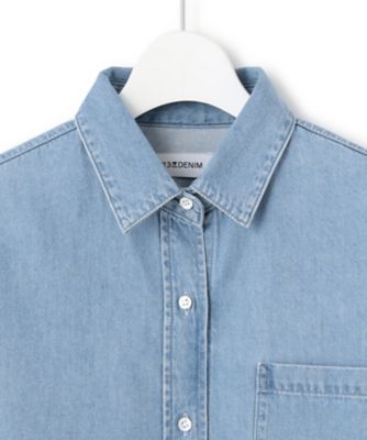 【Ｏｇｇｉ４月号掲載／洗える】２３区ＤＥＮＩＭ　ライトダンガリー　クロップドシャツ（ＢＬＷＷＣＳ０２１６）