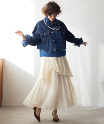 【Ｏｇｇｉ４月号掲載／洗える】２３区ＤＥＮＩＭ　ライトダンガリー　クロップドシャツ（ＢＬＷＷＣＳ０２１６）
