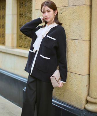 見上愛さん着用／洗える】シアービエラ ボウタイ ブラウス