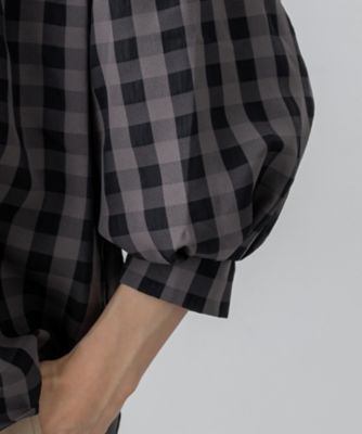 WEB＆一部店舗限定】ブロックチェック フリル ブラウス