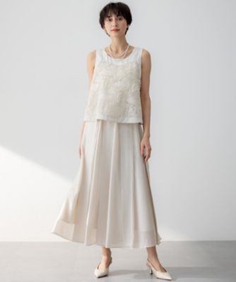 好評につき追加生産／洗える】リボンエンブロイダリー キャミソール