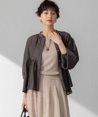 【杏さん着用／ＷＥＢ＆一部店舗限定カラーあり】ソフトオーガンジー　ボリューム　ブラウス（ＢＬＷＷＧＭ０４１２）