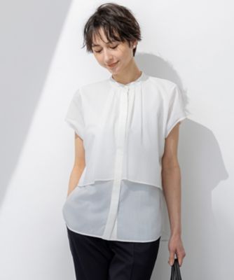 23区 L (Women/大きいサイズ)/ニジュウサンク エル 【撥水加工／洗える】シアーナイロンツイル　レイヤード　ブラウス（ＢＬＷＷＧＭ０５１４）