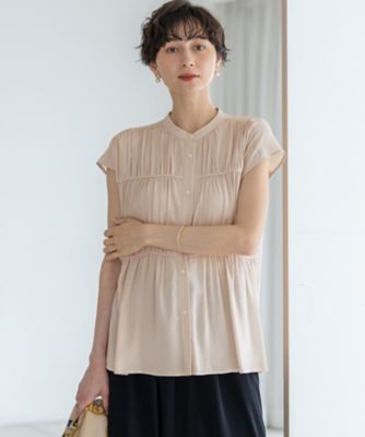 ＜23区 L (Women/大きいサイズ)＞【接触冷感／ＷＥＢ＆一部店舗限定】レーヨンスパローン　ティアード　ブラウス（ＢＬＷＷＧＭ６８２９）