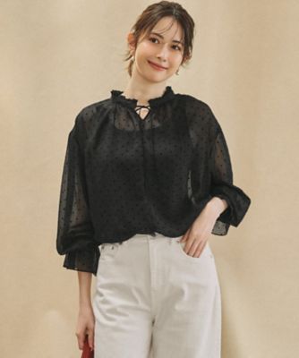 フロッキードット ブラウス（BLWWLA0316） | 23区 L (Women