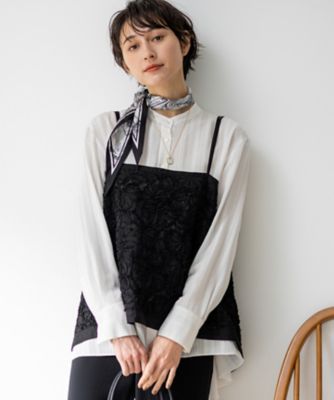 ＜23区 L (Women/大きいサイズ)＞リボンエンブロイダリー　キャミソール（ＢＬＷＷＬＭ０３０９）