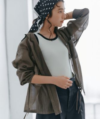 23区 L (Women/大きいサイズ)/ニジュウサンク エル 【見上愛さん着用】ナイロンコットンシアーボイル　ドロストシャツ（ＢＬＷＷＬＭ０５０３）