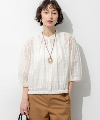 ＜23区 L (Women/大きいサイズ)＞シャドーシアーチェック　２ＷＡＹ　ブラウス（ＢＬＷＷＬＭ０５１７）