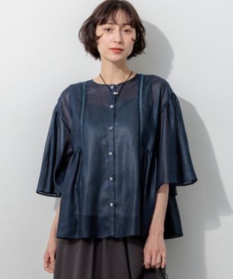 ソフトシアーフィルム フレアシルエット 2WAY ブラウス