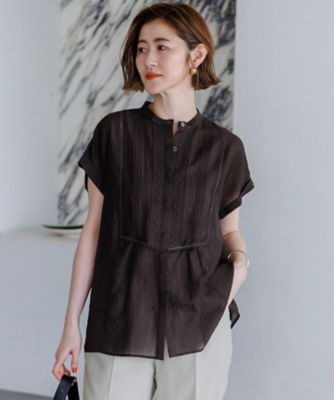 WEB＆一部店舗限定】レースピンタック フレンチスリーブ ブラウス