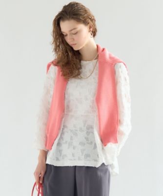 ＜23区 L (Women/大きいサイズ)＞【ＶＥＲＹ掲載】ボタニカル　カットジャカード　ペプラムブラウス（ＢＬＷＷＬＳ０２１５）