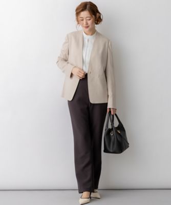 バックサテンアムンゼン フロントタックブラウス