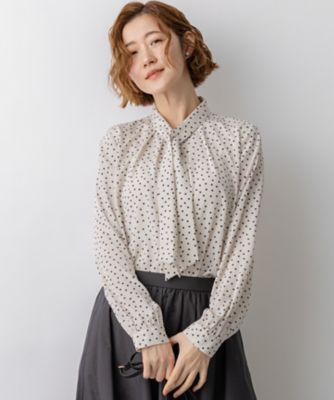 ランダムドットプリント タックブラウス（BLWWLS0305） | 23