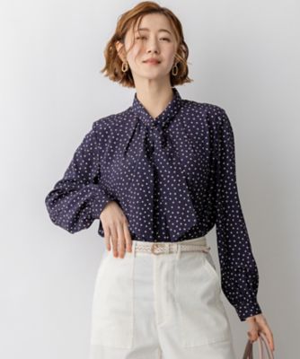 ランダムドットプリント タックブラウス（BLWWLS0305） | 23