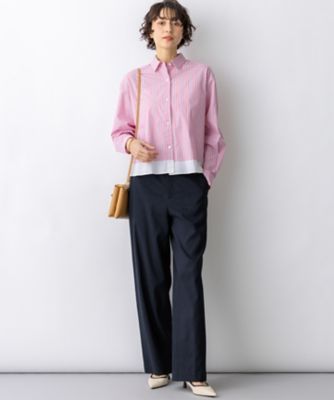 ★23区★canclini ストライプシャツ　カシュクールシャツ canclini for 23区 長袖 カシュクール風シャツ ストライプ - メルカリ