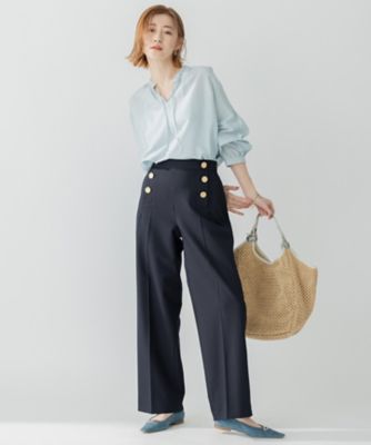 洗える】コットンシルクローン スキッパー ブラウス
