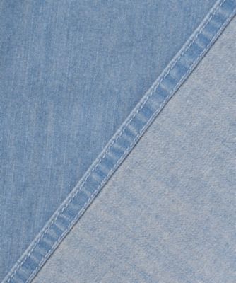【洗える】ライトダンガリー　サマー　スキッパーブラウス（ＢＬＷＷＳＭ０６１１）