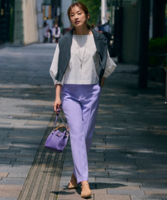【一部店舗限定／洗える】ハイカウントウェザーストレッチ　ボートネック　コンパクト　ブラウス（ＢＬＷＷＳＭ０８６６）